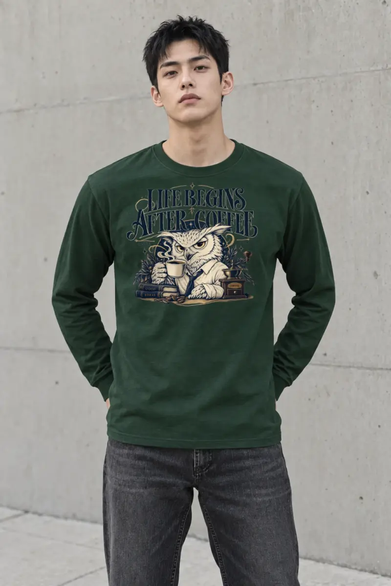 "Life Begins After Coffee" Unisex Longsleeve T-shirt