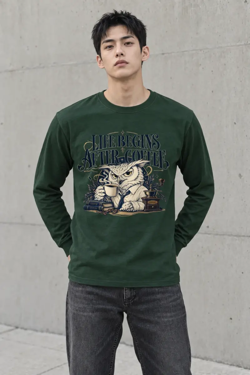 "Life Begins After Coffee" Unisex Longsleeve T-shirt