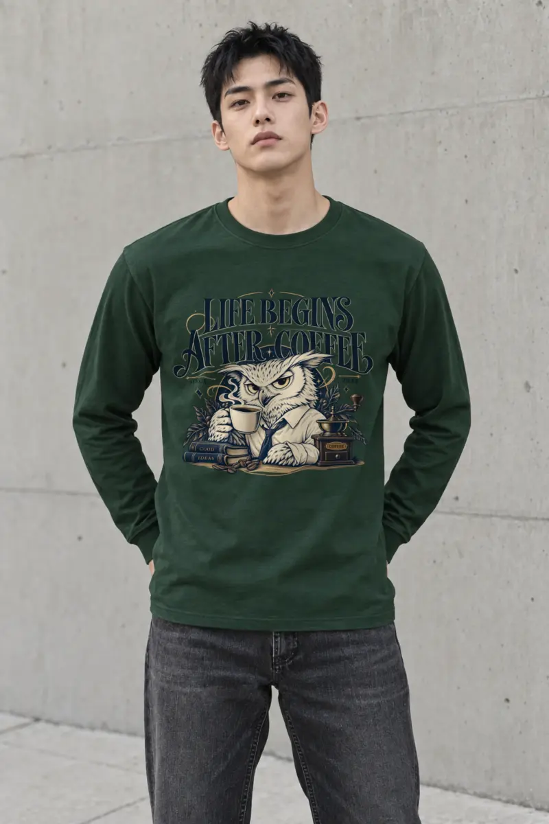 "Life Begins After Coffee" Unisex Longsleeve T-shirt