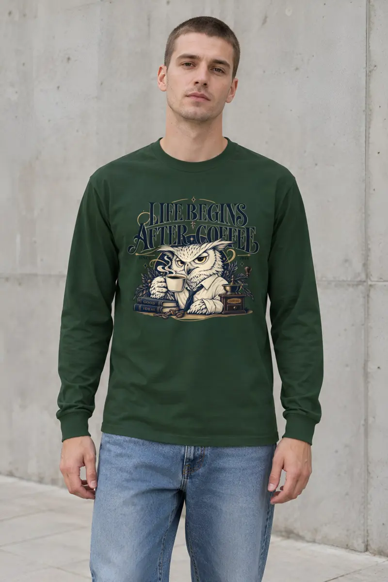 "Life Begins After Coffee" Unisex Longsleeve T-shirt