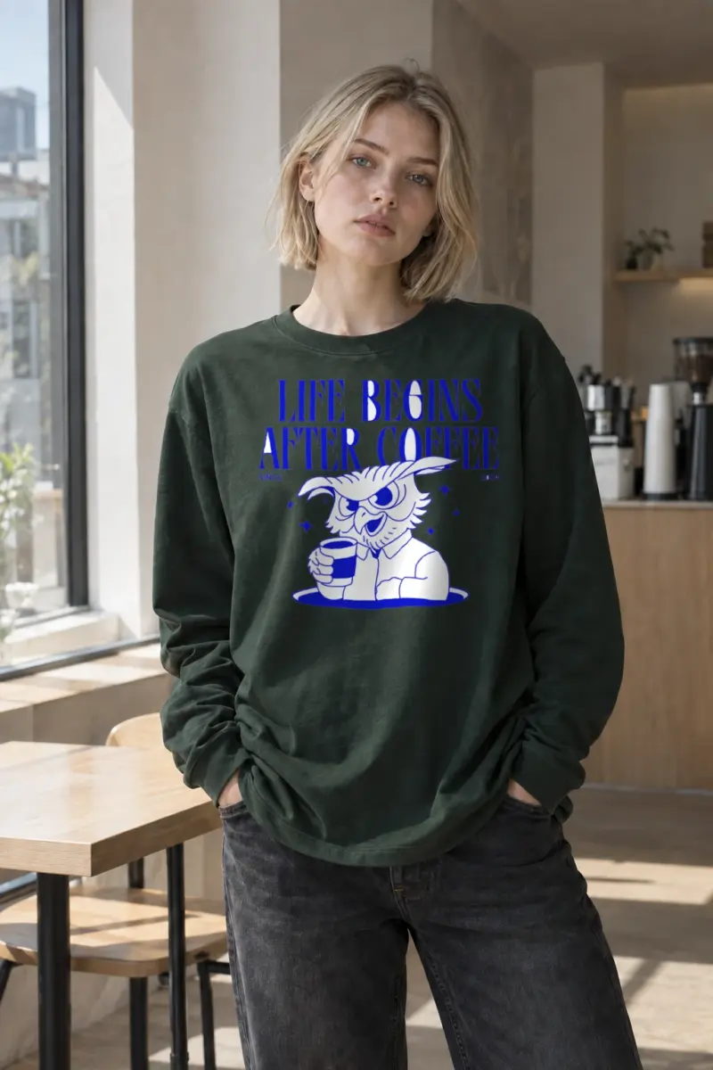 “Life Begins After Coffee” Unisex Longsleeve T-shirt | Gildan 2400