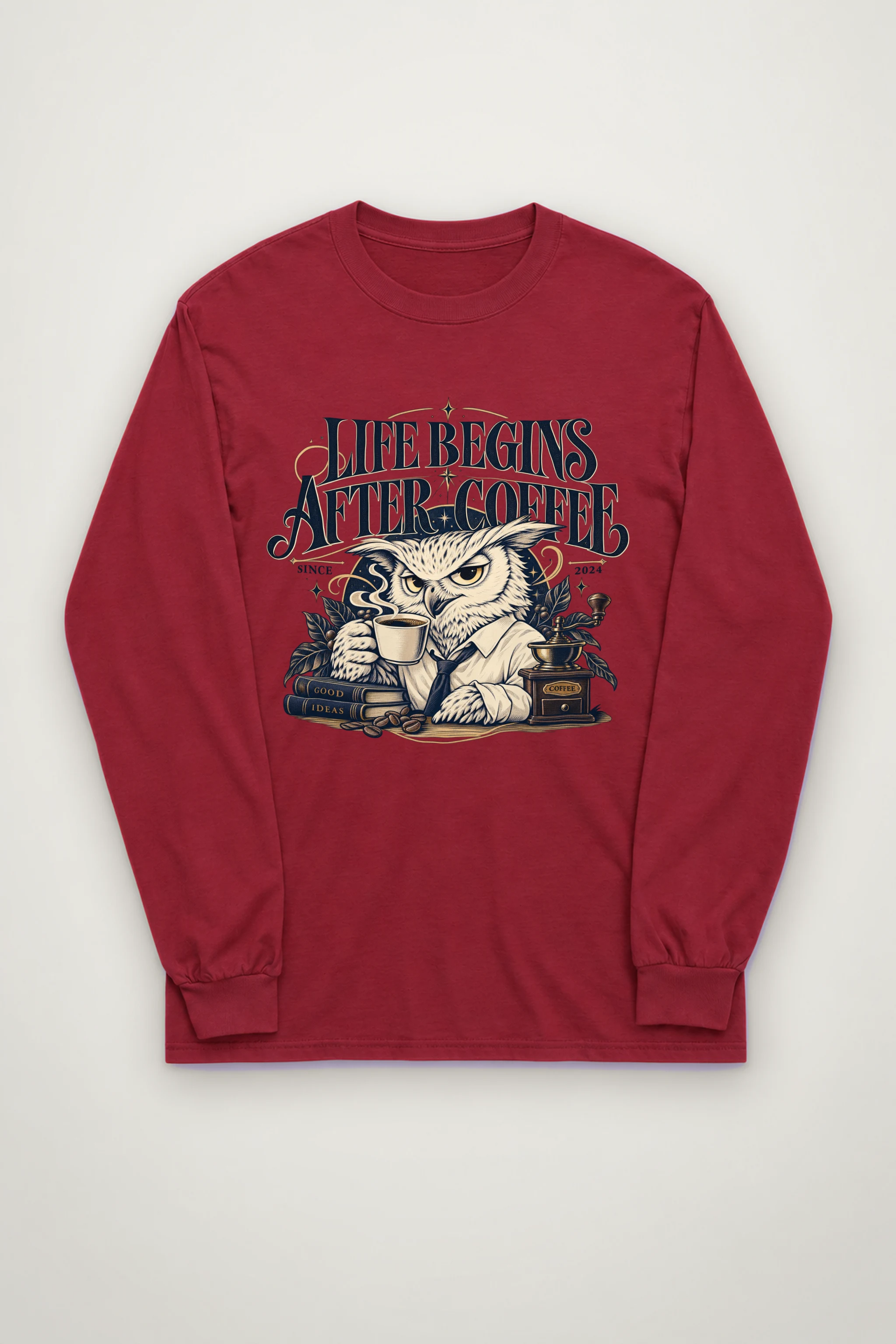 "Life Begins After Coffee" Unisex Longsleeve T-shirt