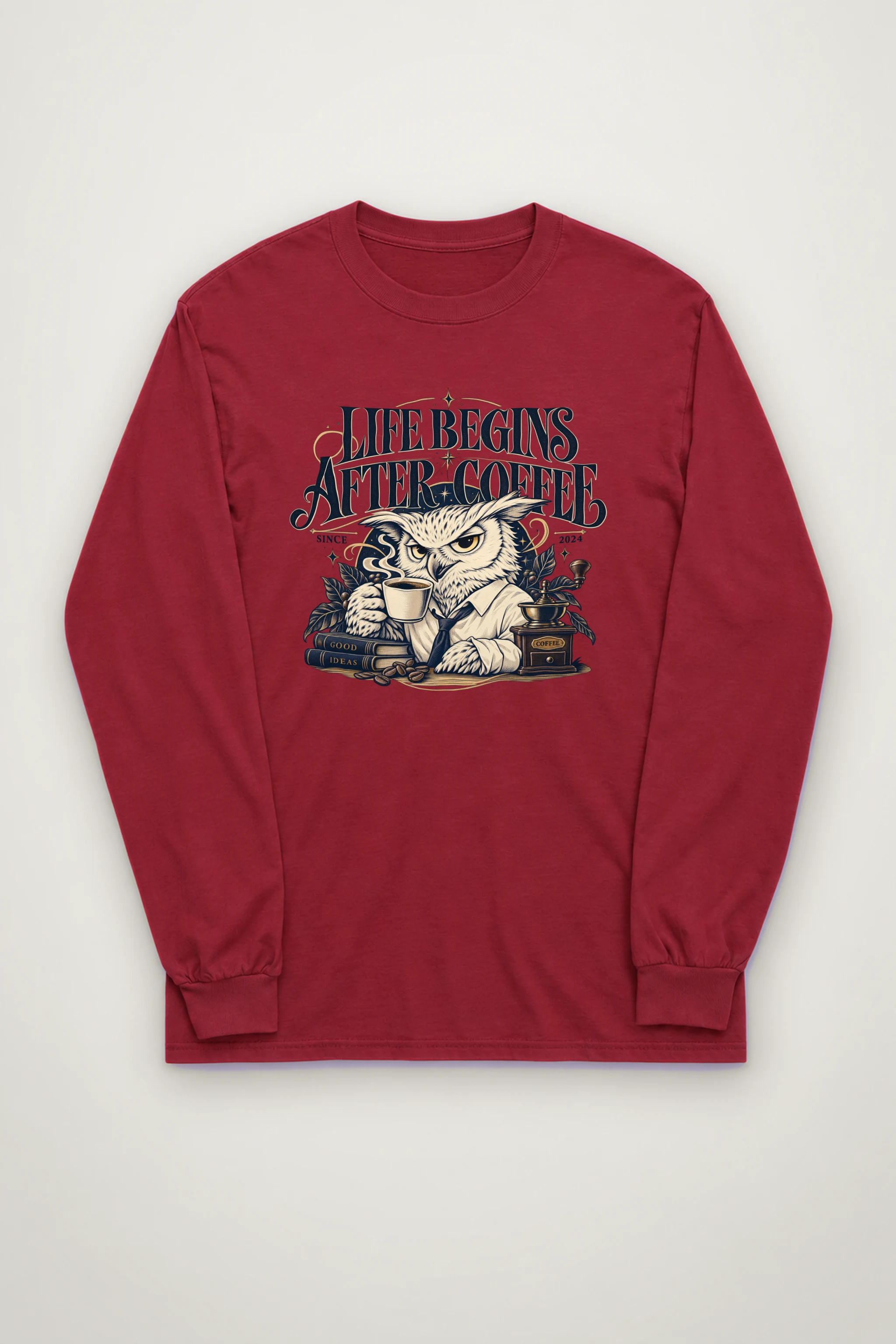 "Life Begins After Coffee" Unisex Longsleeve T-shirt