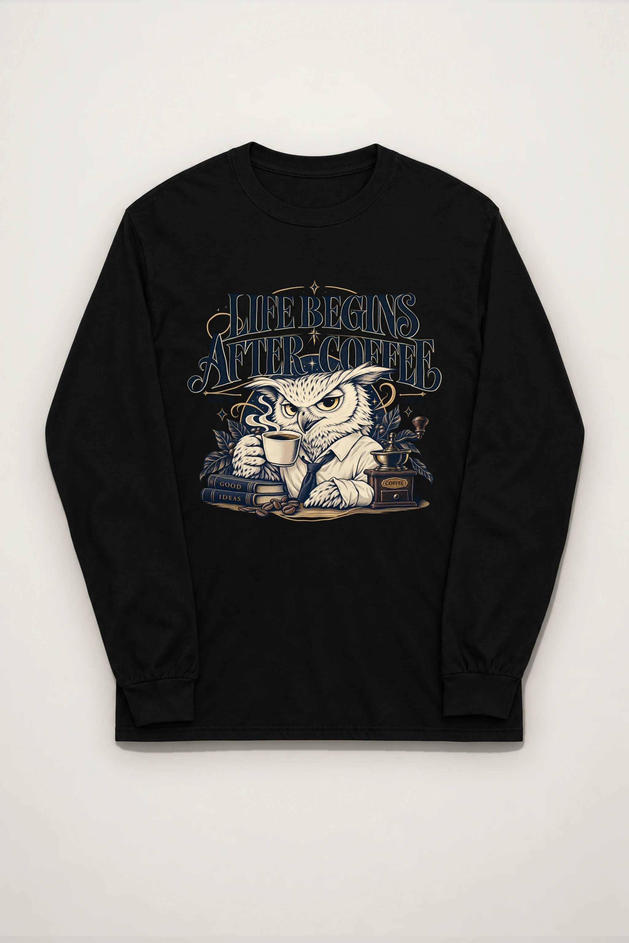 "Life Begins After Coffee" Unisex Longsleeve T-shirt