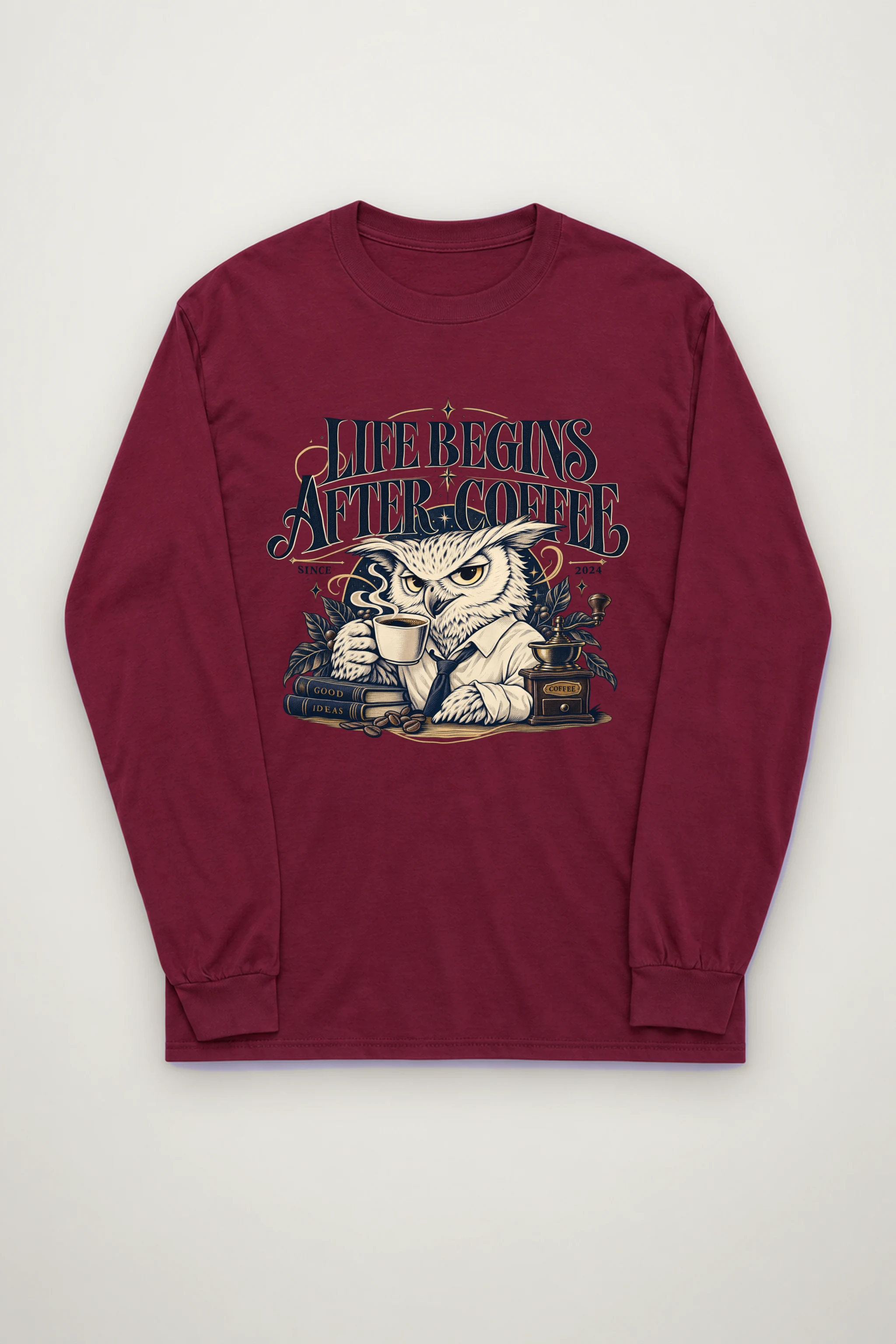 "Life Begins After Coffee" Unisex Longsleeve T-shirt