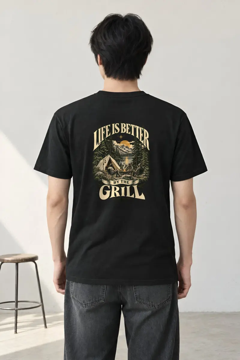 "Life By The Grill" Heavyweight Unisex Crewneck T-shirt