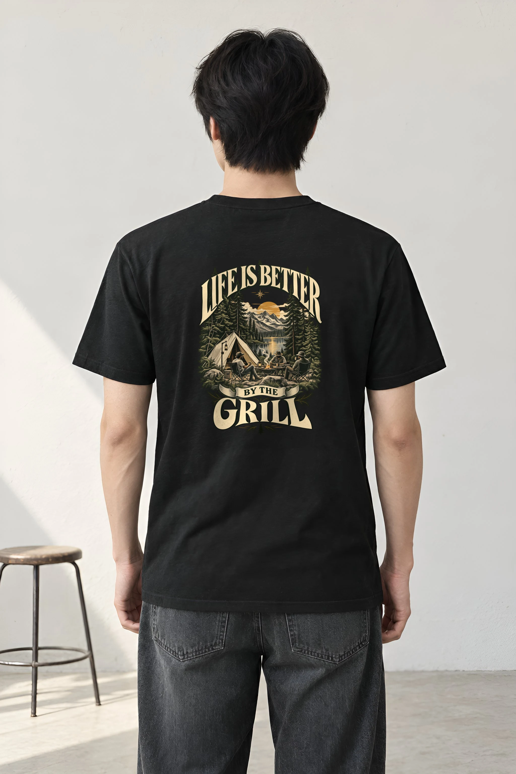 "Life By The Grill" Heavyweight Unisex Crewneck T-shirt