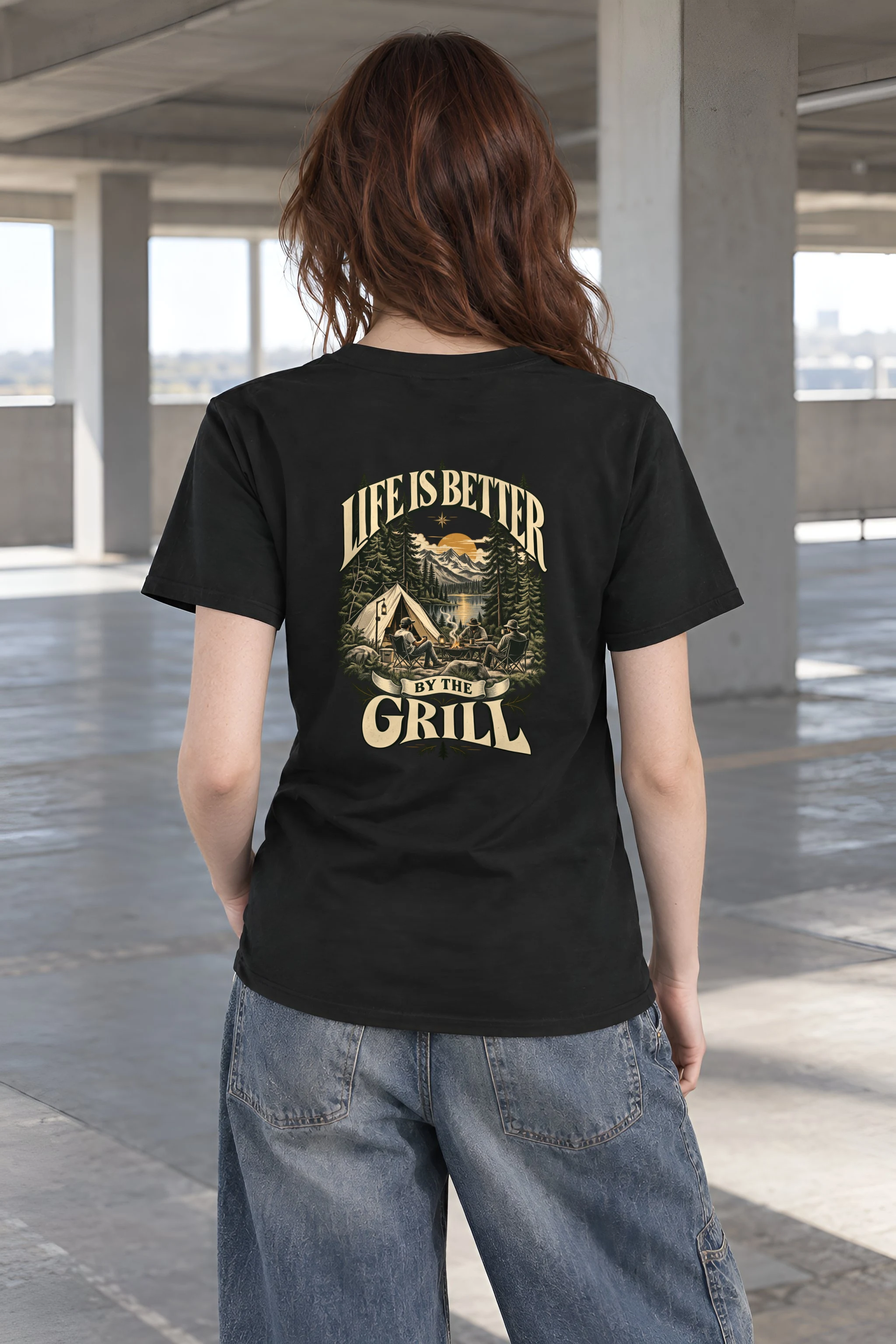 "Life By The Grill" Heavyweight Unisex Crewneck T-shirt