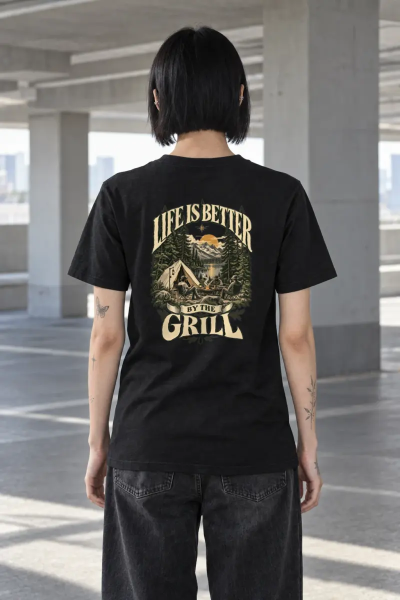 "Life By The Grill" Heavyweight Unisex Crewneck T-shirt