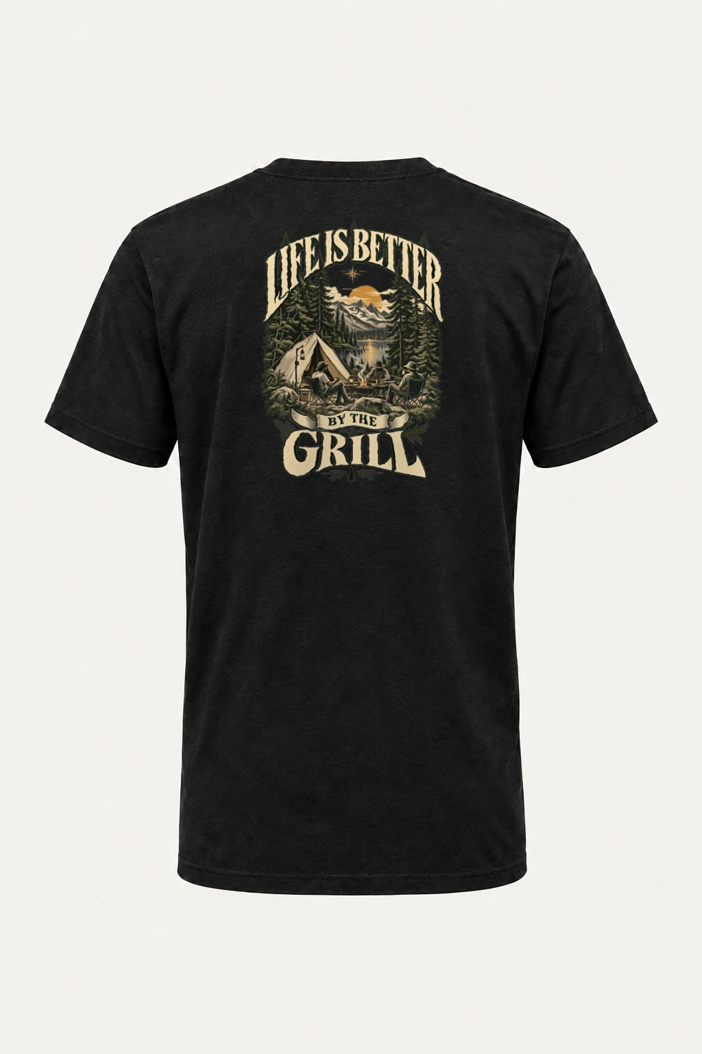 "Life By The Grill" Heavyweight Unisex Crewneck T-shirt | Gildan 5000