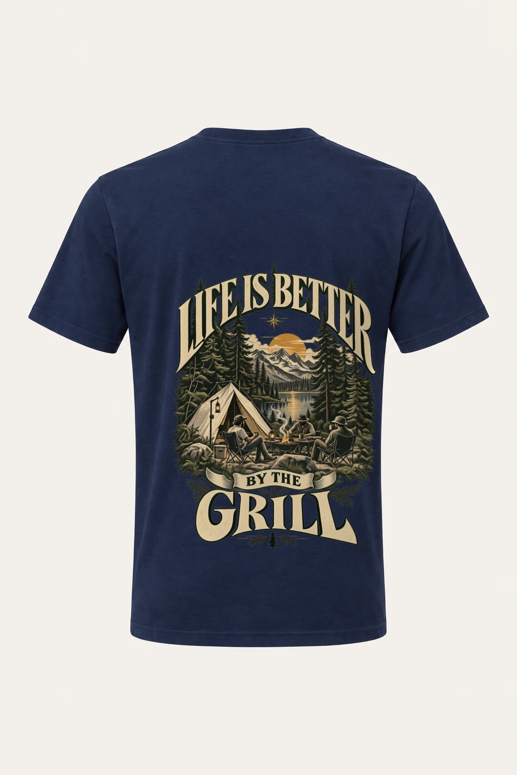 "Life By The Grill" Heavyweight Unisex Crewneck T-shirt | Gildan 5000
