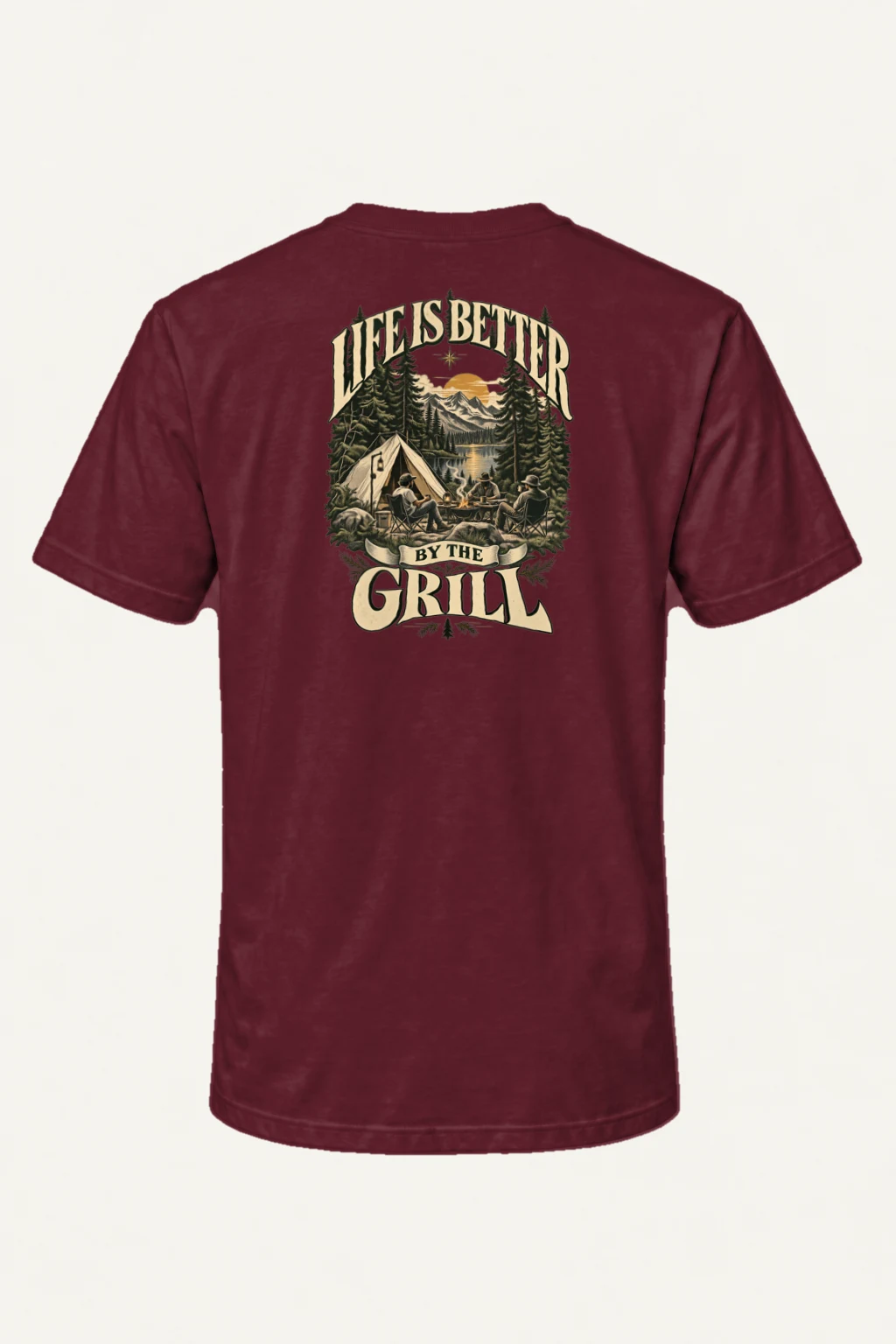 "Life By The Grill" Heavyweight Unisex Crewneck T-shirt | Gildan 5000