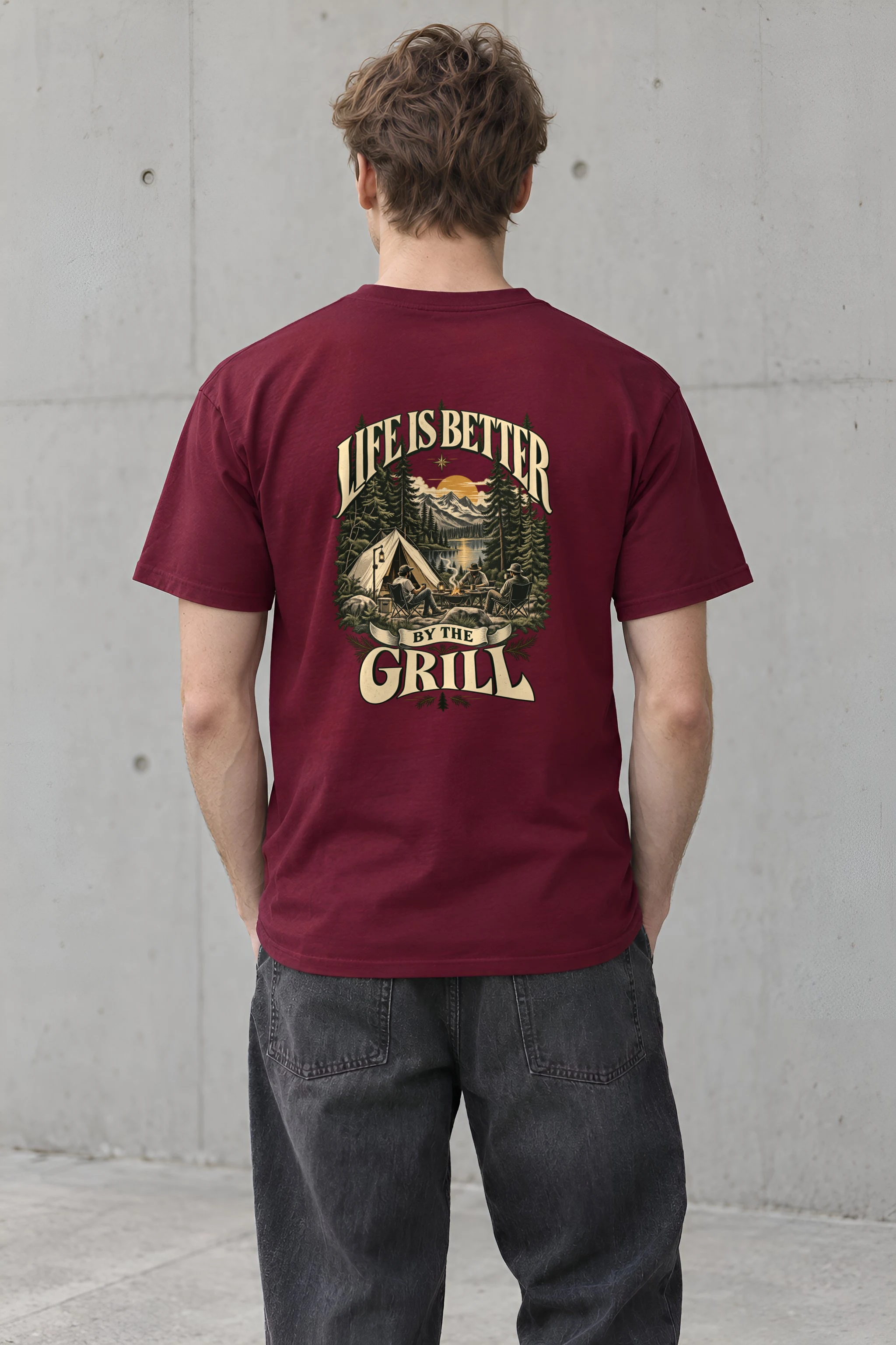 "Life By The Grill" Heavyweight Unisex Crewneck T-shirt