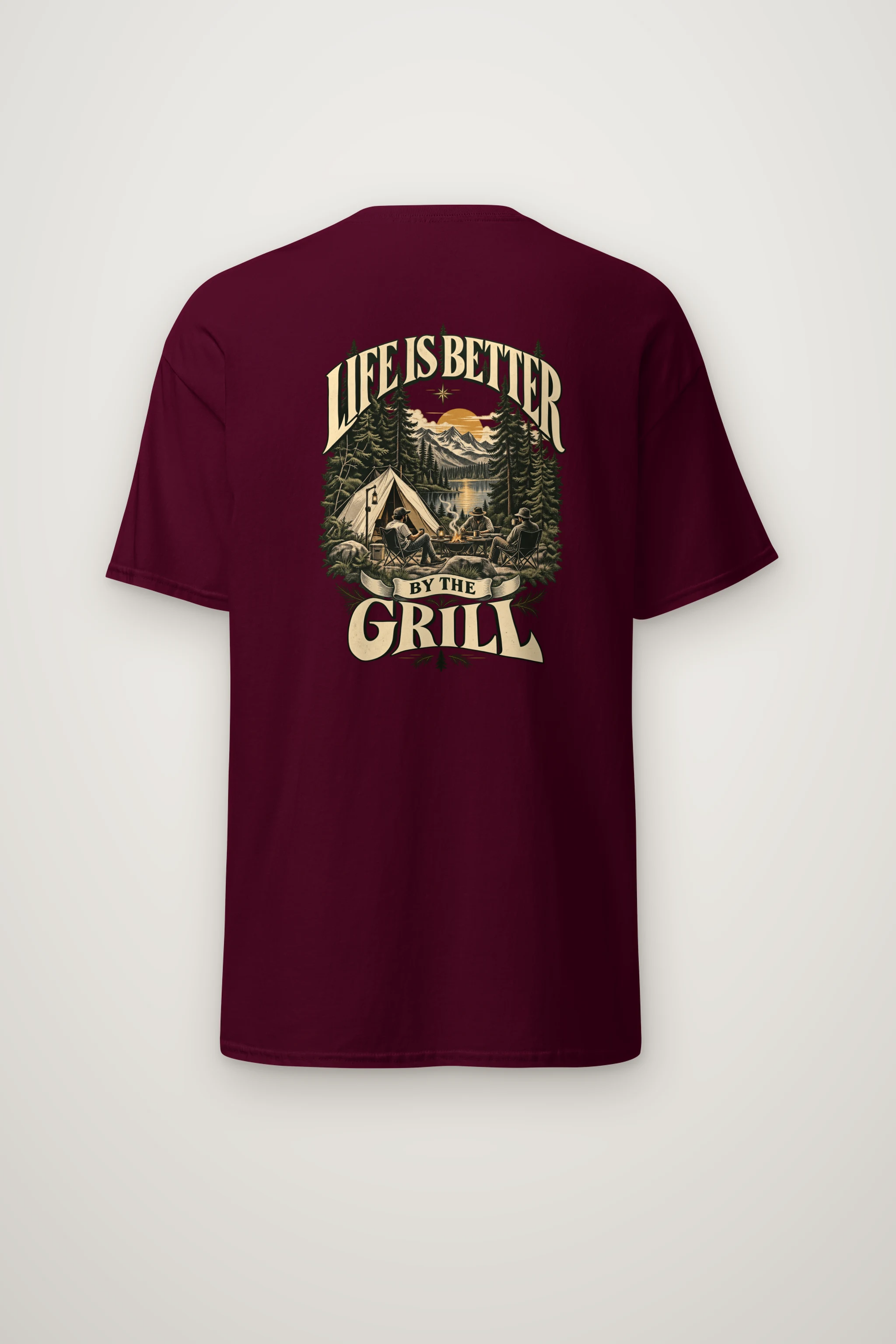 "Life By The Grill" Heavyweight Unisex Crewneck T-shirt