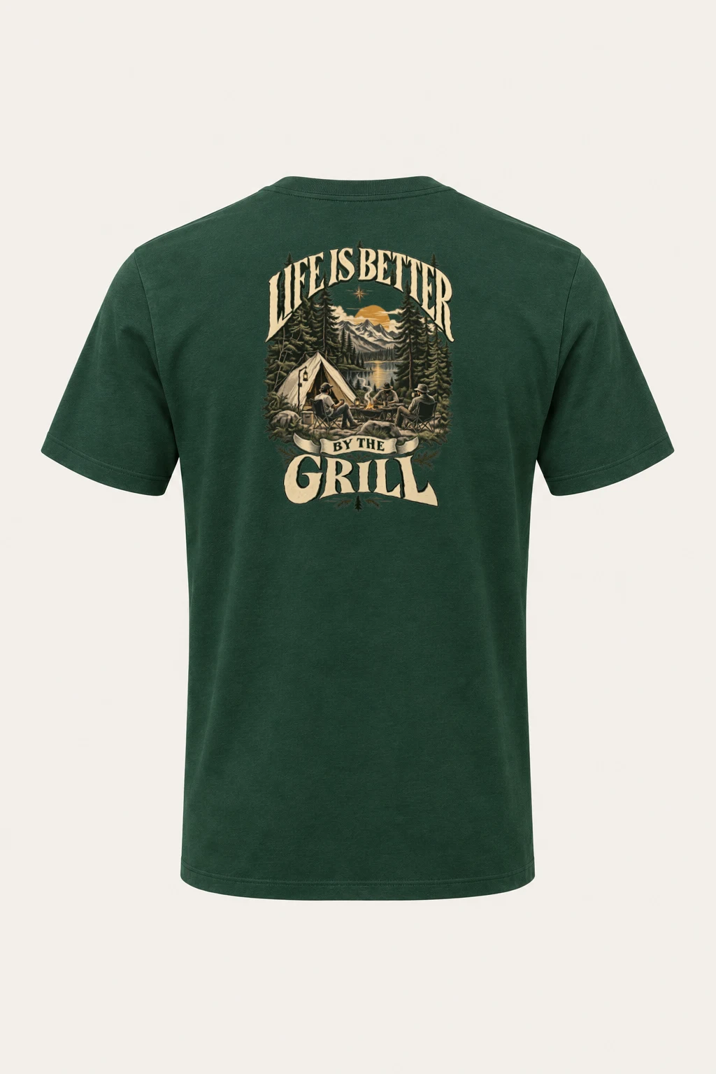 "Life By The Grill" Heavyweight Unisex Crewneck T-shirt | Gildan 5000