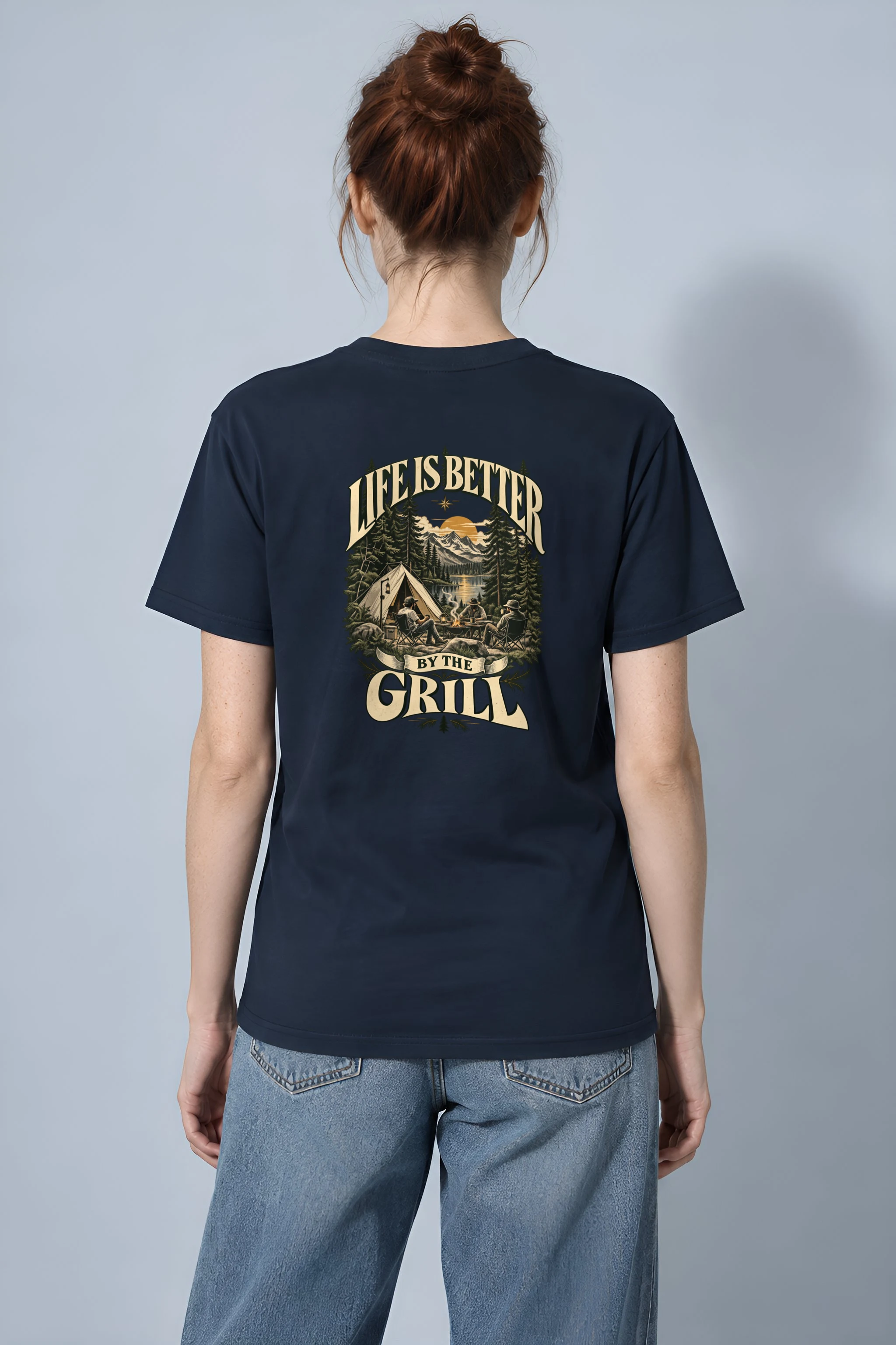 "Life By The Grill" Heavyweight Unisex Crewneck T-shirt