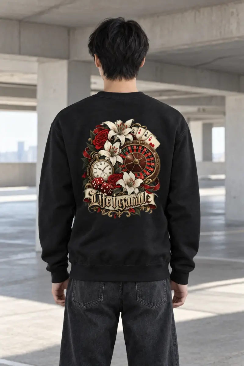 "Life Gamble" Heavy Blend Unisex Crewneck Sweatshirt | Gildan 18000