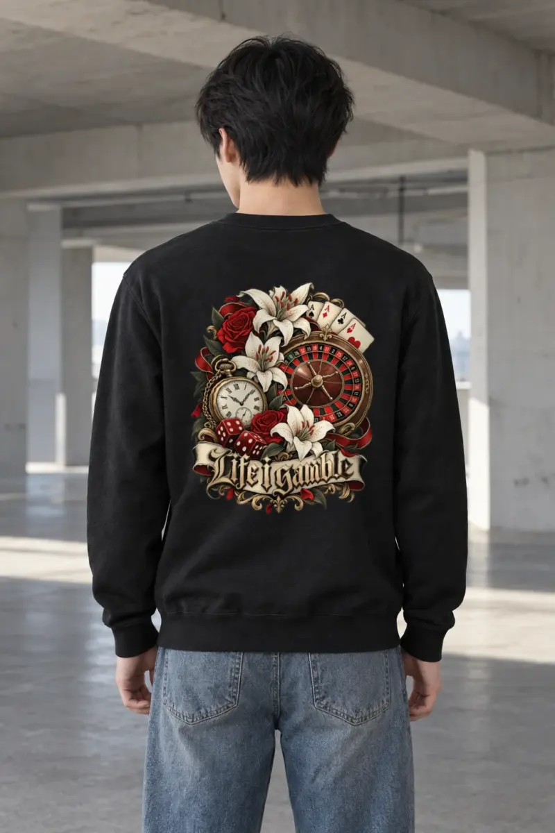 "Life Gamble" Heavy Blend Unisex Crewneck Sweatshirt