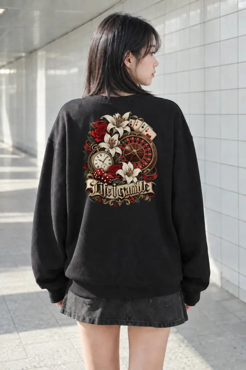 "Life Gamble" Heavy Blend Unisex Crewneck Sweatshirt | Gildan 18000