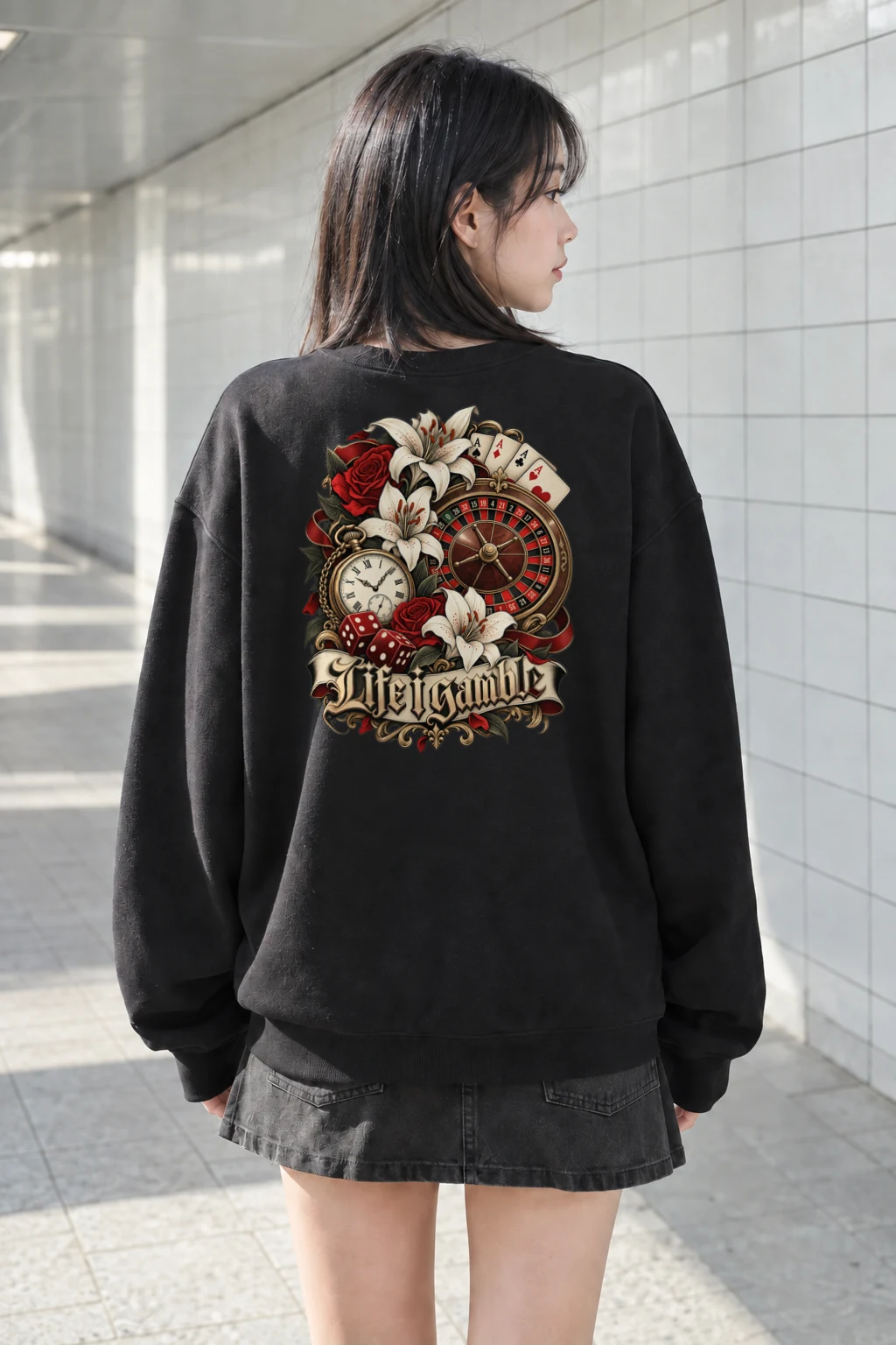 "Life Gamble" Heavy Blend Unisex Crewneck Sweatshirt | Gildan 18000
