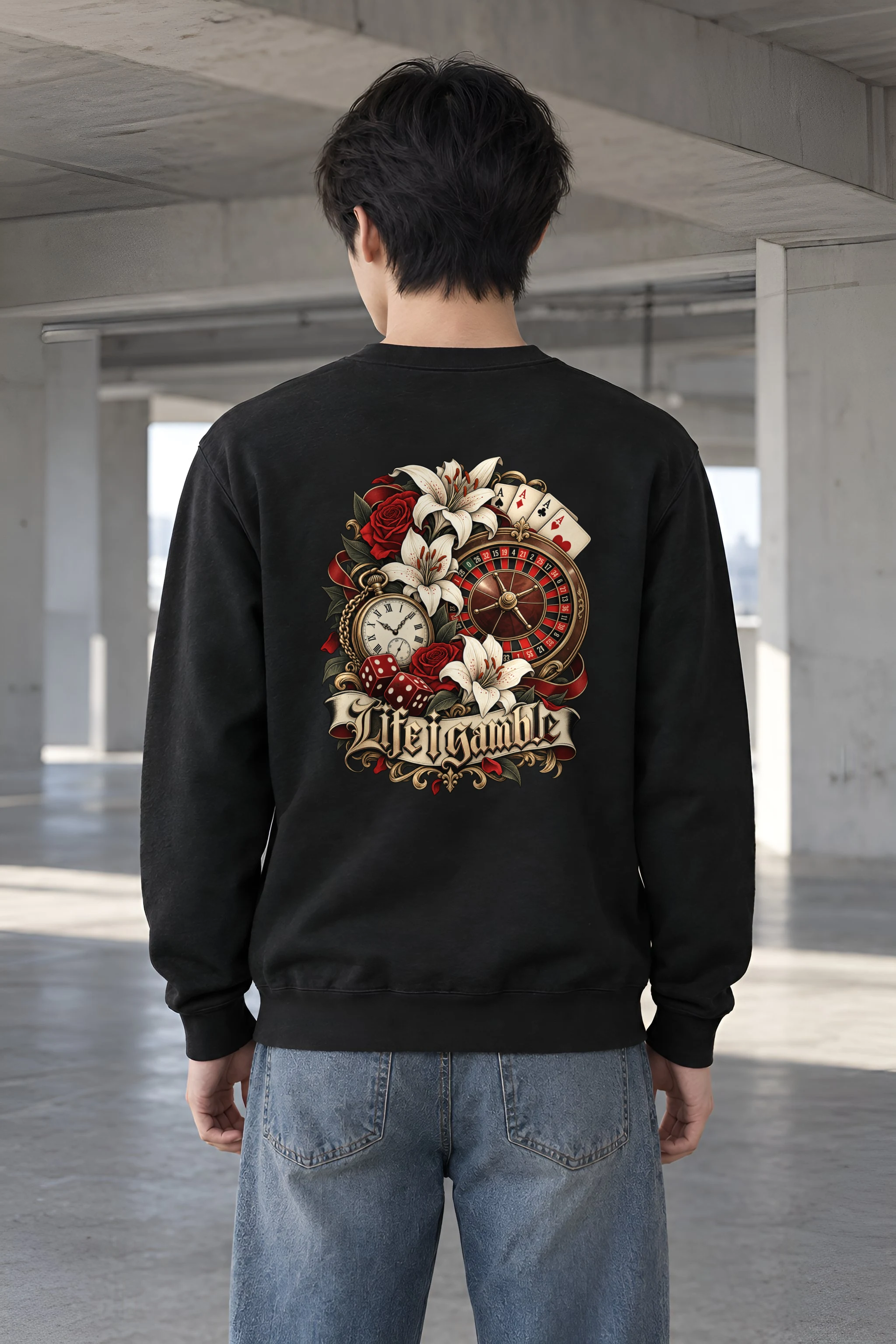 "Life Gamble" Heavy Blend Unisex Crewneck Sweatshirt