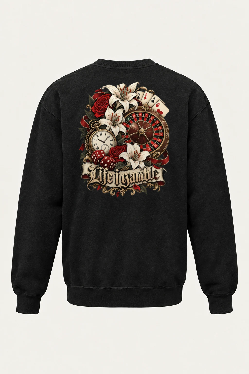 "Life Gamble" Heavy Blend Unisex Crewneck Sweatshirt | Gildan 18000
