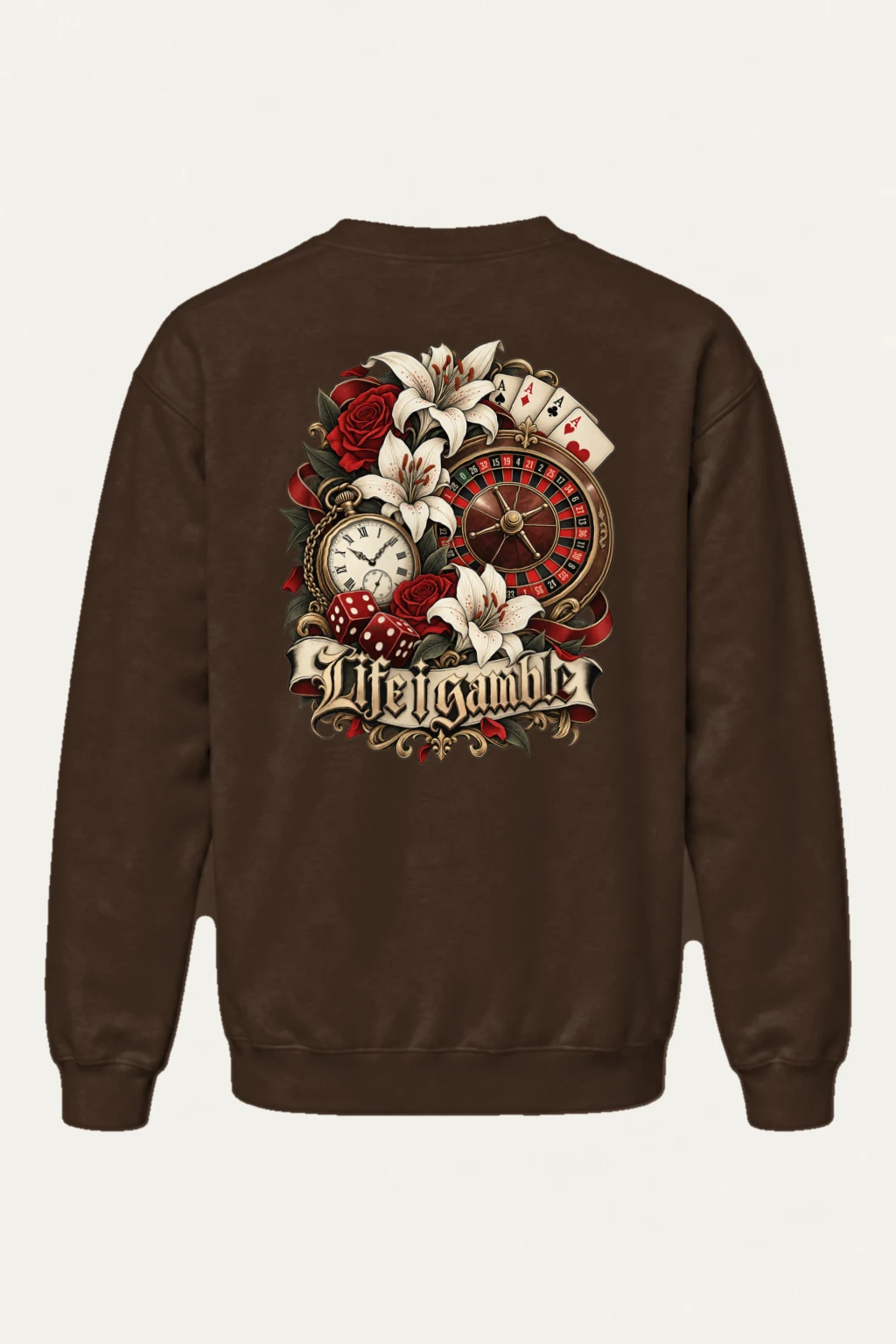 "Life Gamble" Heavy Blend Unisex Crewneck Sweatshirt | Gildan 18000