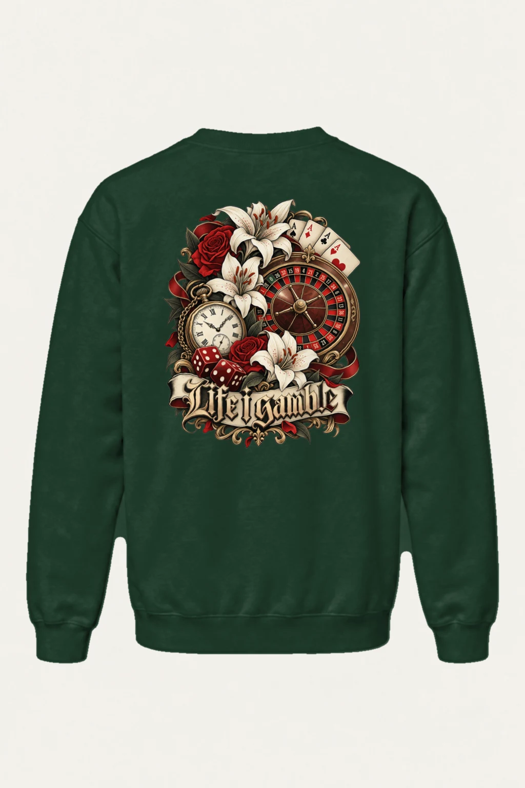 "Life Gamble" Heavy Blend Unisex Crewneck Sweatshirt | Gildan 18000