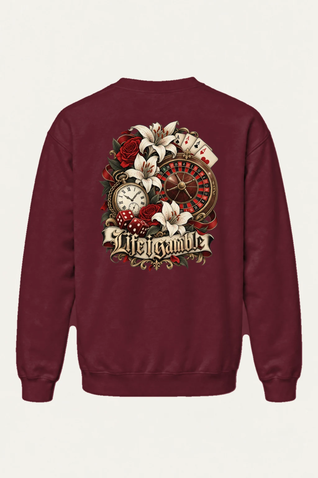 "Life Gamble" Heavy Blend Unisex Crewneck Sweatshirt | Gildan 18000