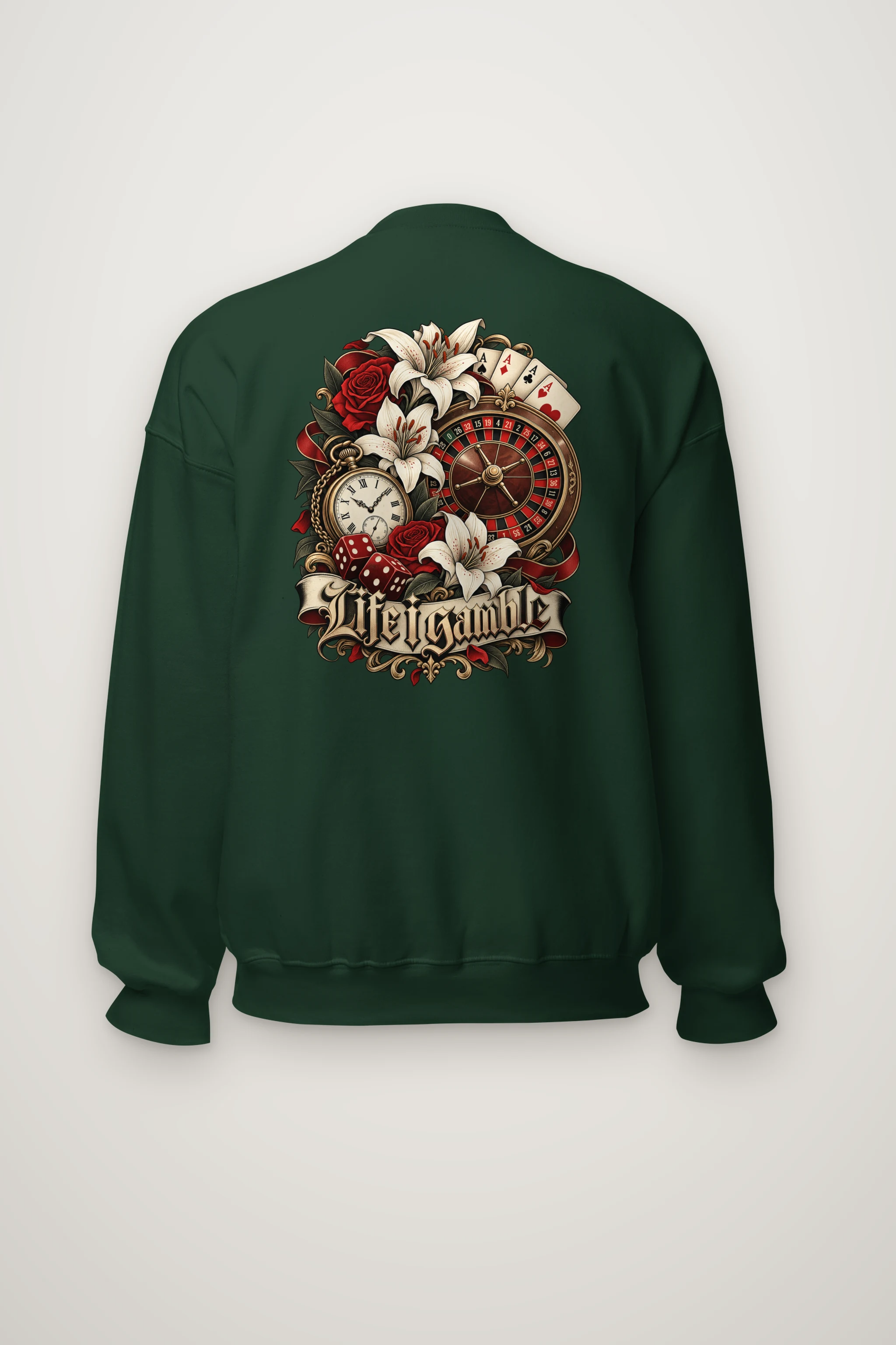 "Life Gamble" Heavy Blend Unisex Crewneck Sweatshirt