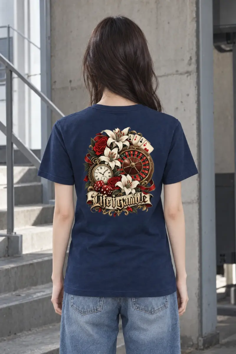 "Life Gamble" Heavyweight Unisex Crewneck T-shirt | Gildan 5000