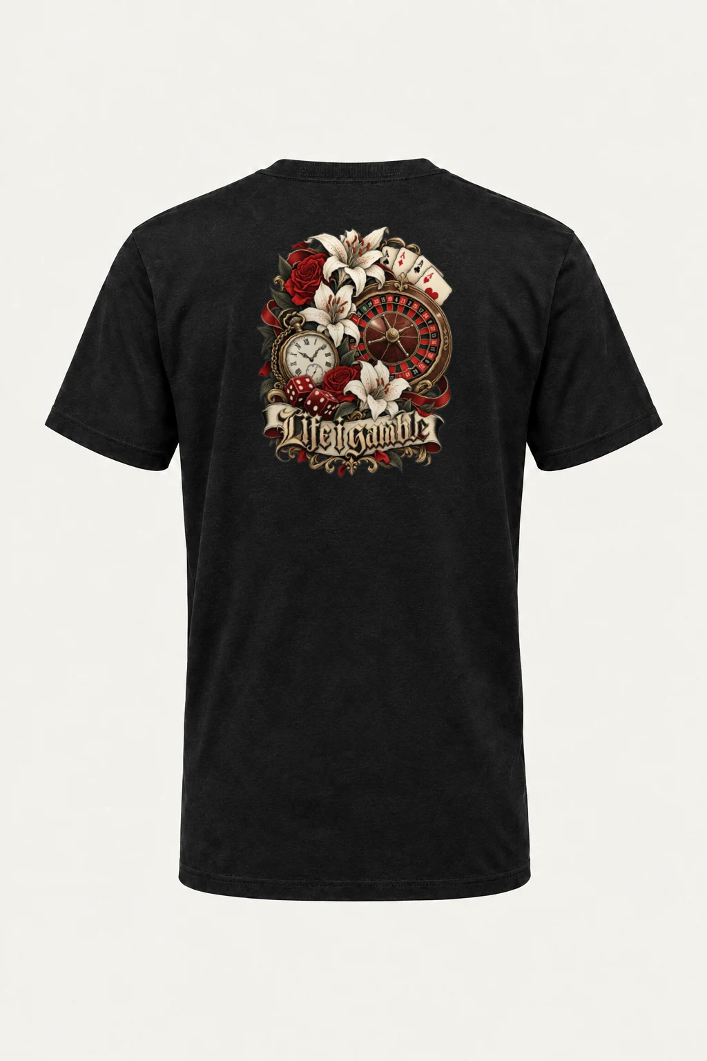 "Life Gamble" Heavyweight Unisex Crewneck T-shirt | Gildan 5000