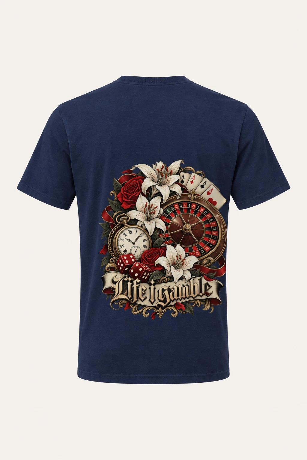 "Life Gamble" Heavyweight Unisex Crewneck T-shirt | Gildan 5000