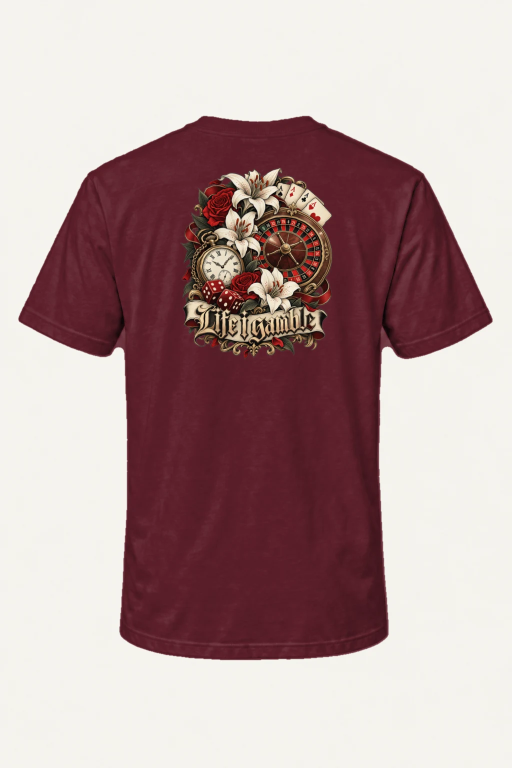 "Life Gamble" Heavyweight Unisex Crewneck T-shirt | Gildan 5000