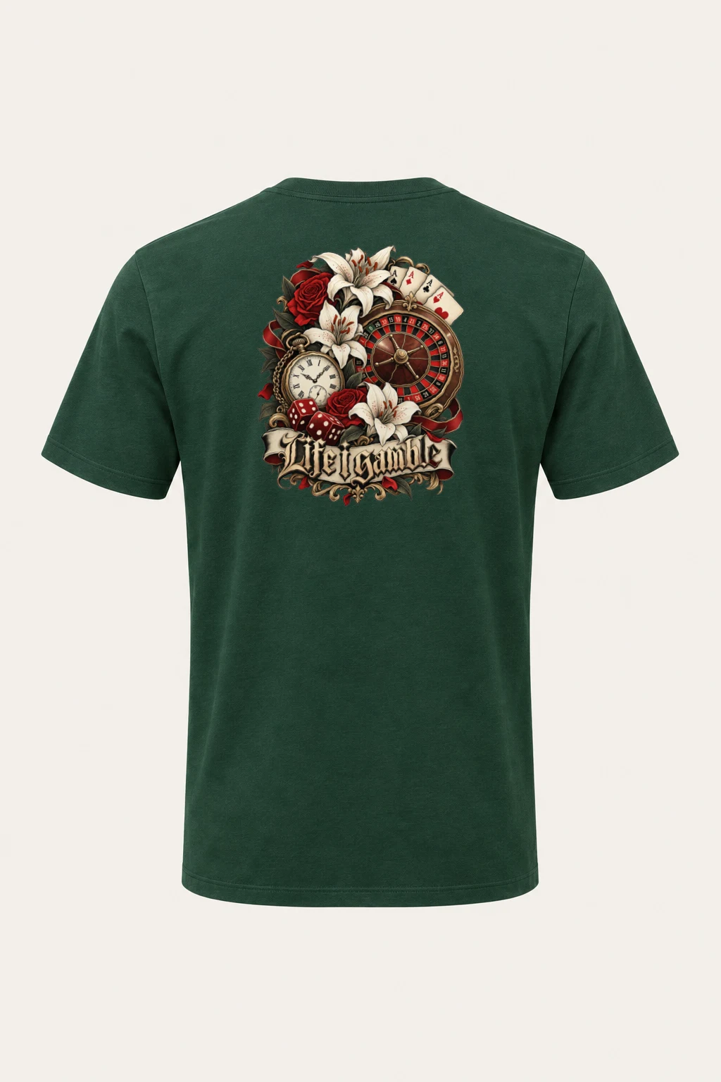 "Life Gamble" Heavyweight Unisex Crewneck T-shirt | Gildan 5000