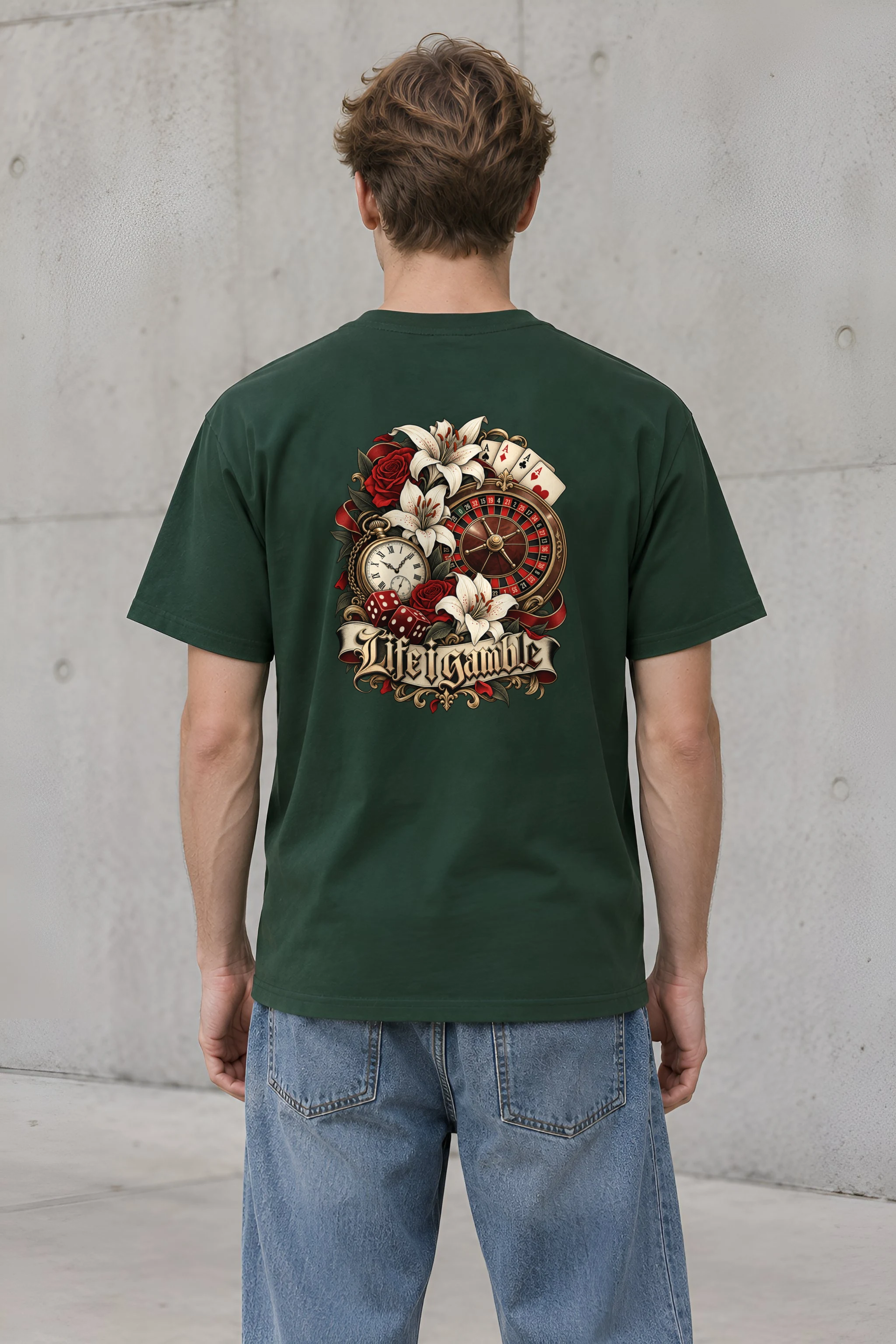 "Life Gamble" Heavyweight Unisex Crewneck T-shirt