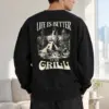 "Life Is Better By The Grill" Heavy Blend Unisex Crewneck Sweatshirt | Gildan 18000
