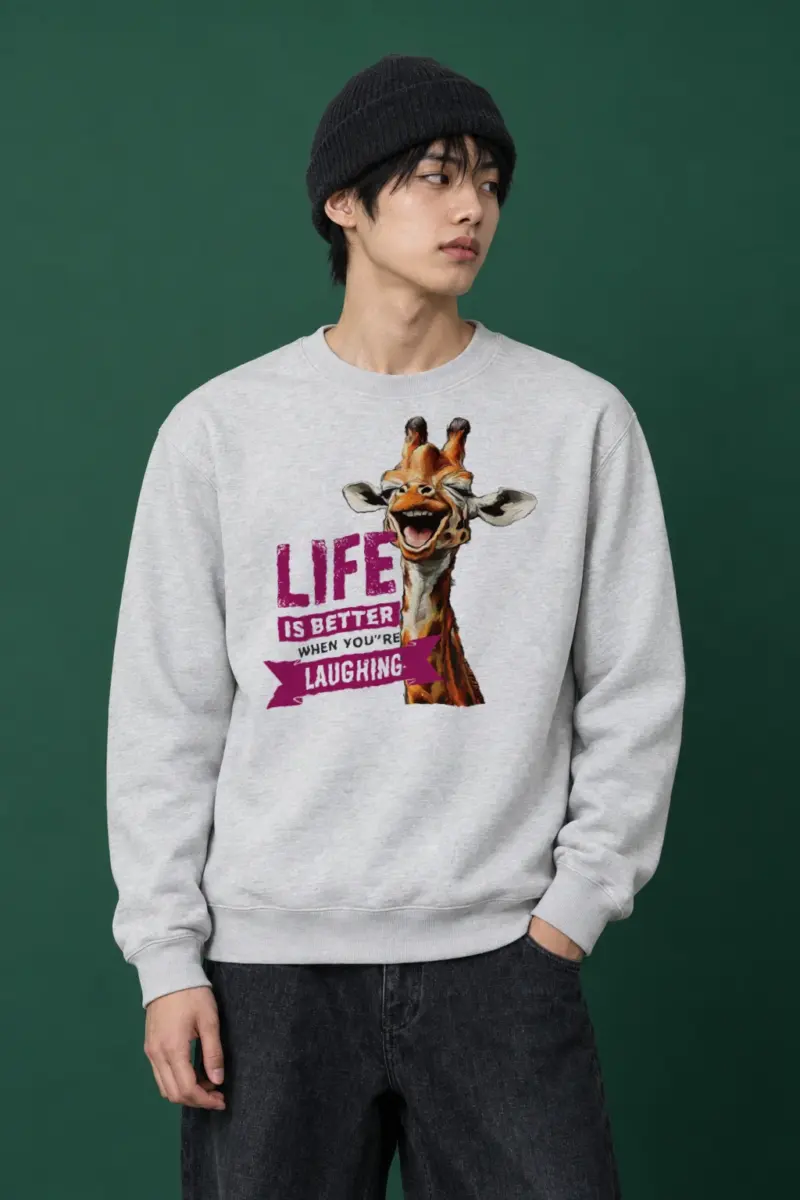 "Life Is Better Laughing" Heavy Blend Unisex Crewneck Sweatshirt | Gildan 18000