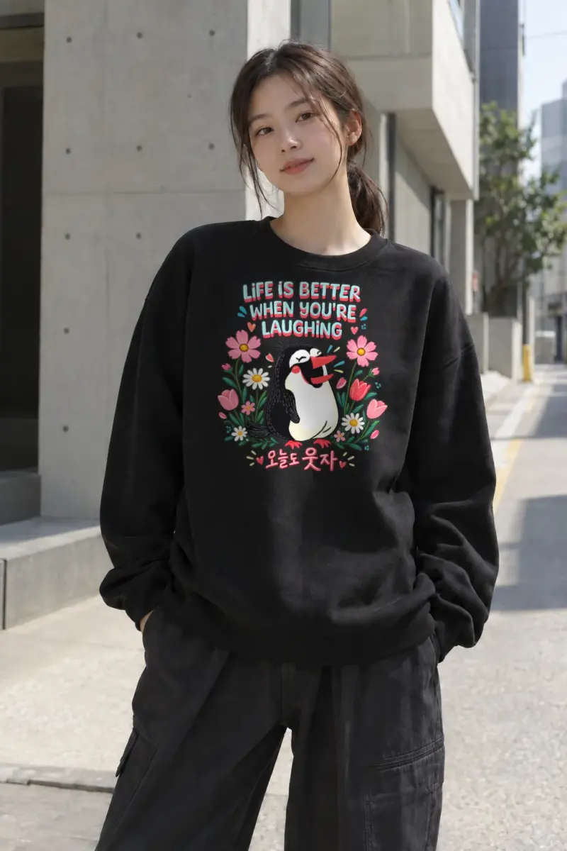 "Life Is Better Laughing" Heavy Blend Unisex Crewneck Sweatshirt | Gildan 18000