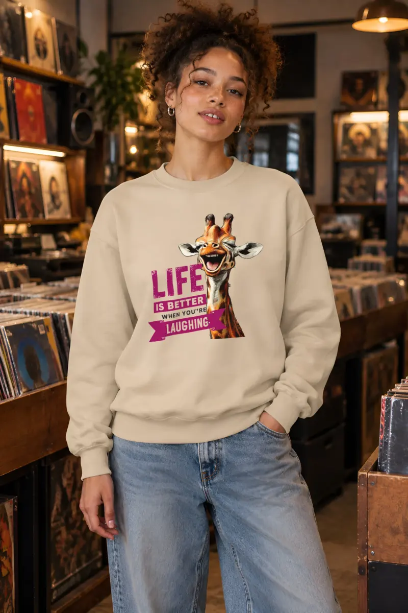 "Life Is Better Laughing" Heavy Blend Unisex Crewneck Sweatshirt