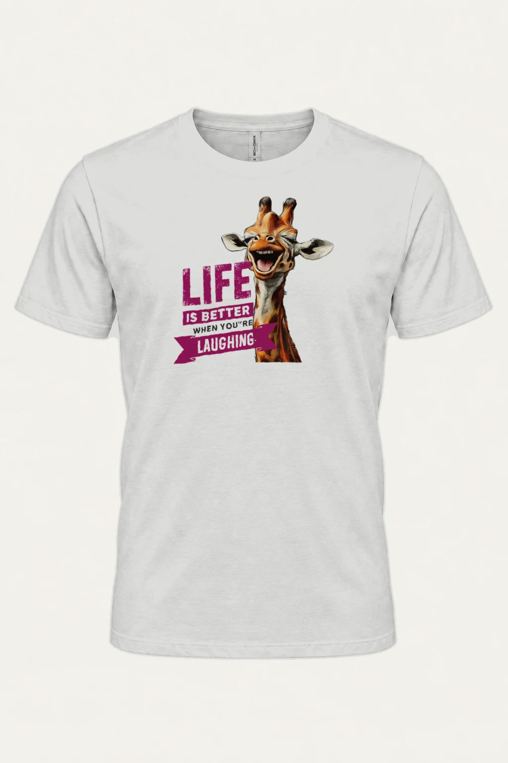 "Life Is Better Laughing" Heavyweight Unisex Crewneck T-shirt | Gildan 5000