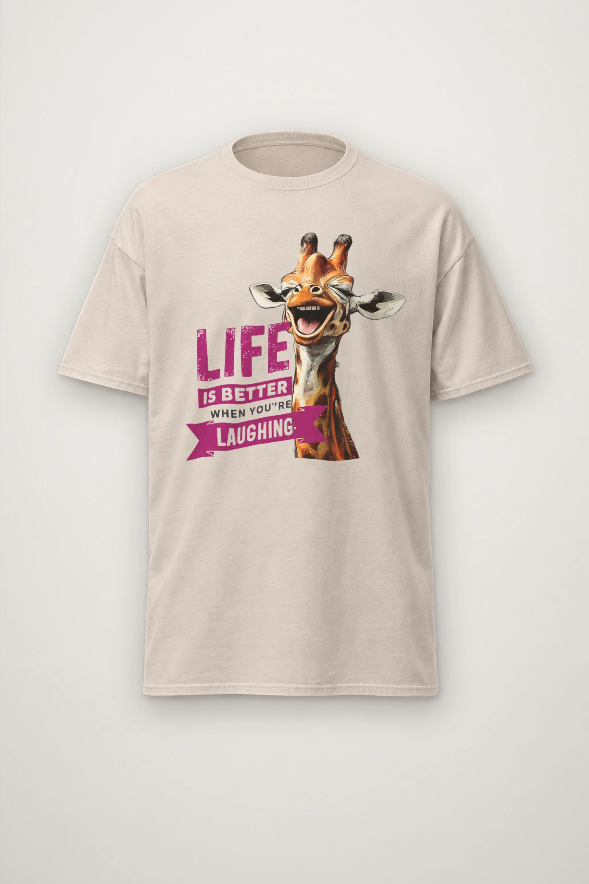 "Life Is Better Laughing" Heavyweight Unisex Crewneck T-shirt