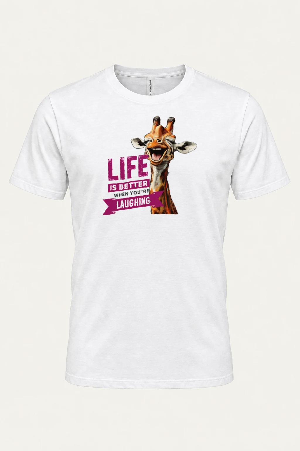 "Life Is Better Laughing" Heavyweight Unisex Crewneck T-shirt | Gildan 5000