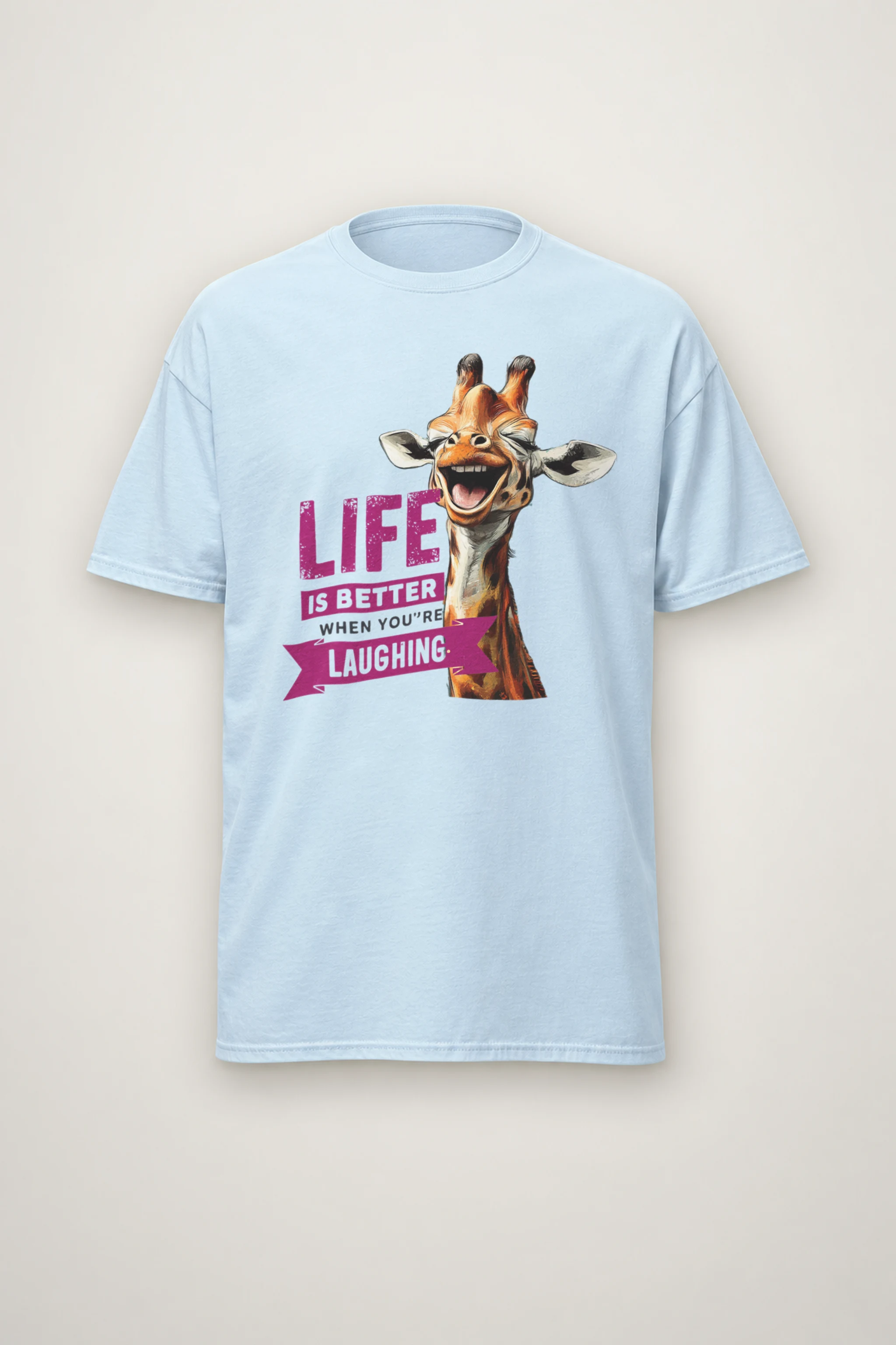 "Life Is Better Laughing" Heavyweight Unisex Crewneck T-shirt