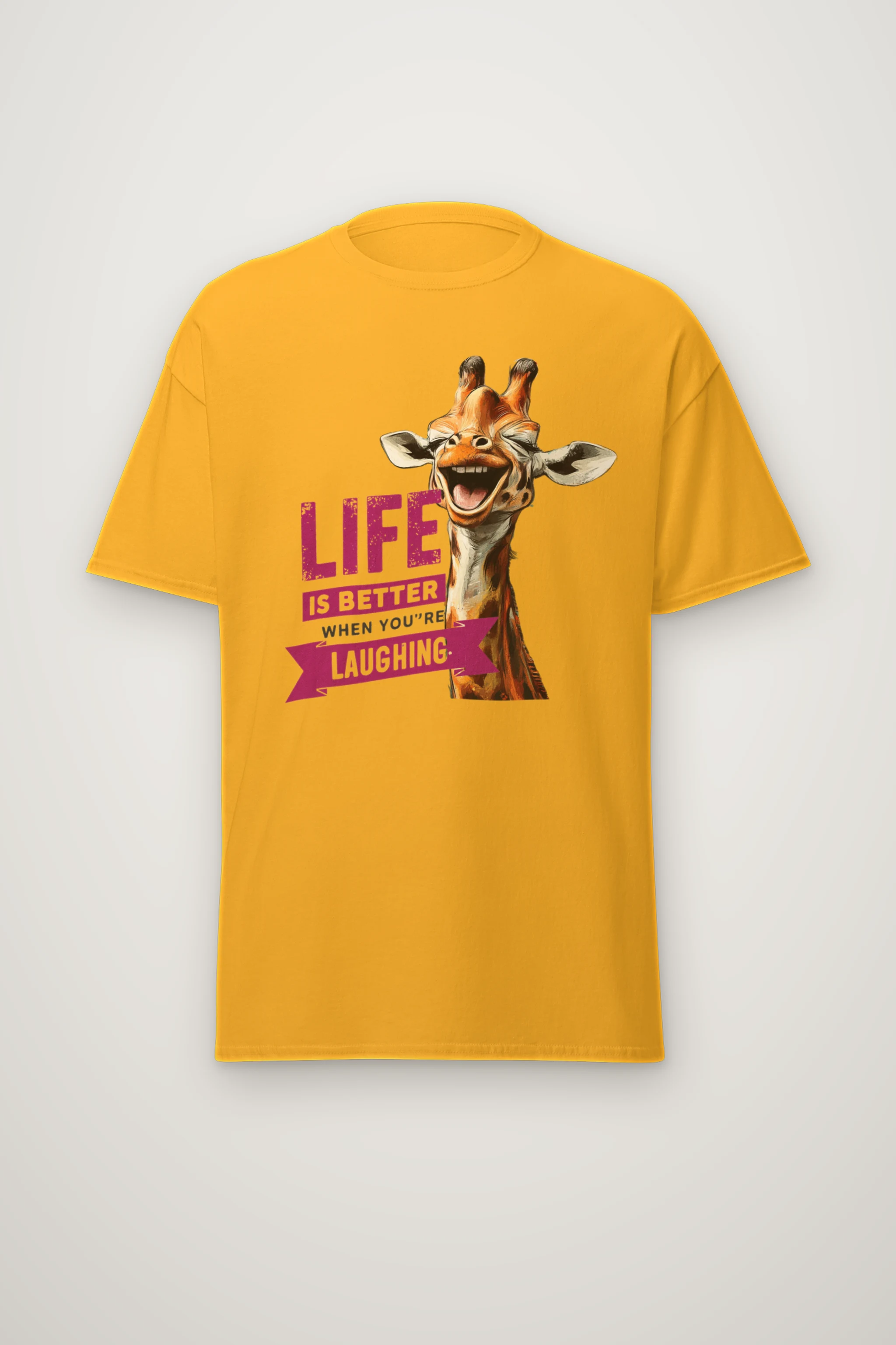 "Life Is Better Laughing" Heavyweight Unisex Crewneck T-shirt