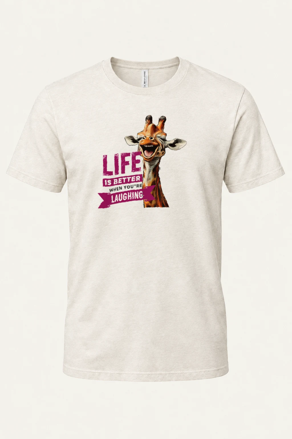 "Life Is Better Laughing" Heavyweight Unisex Crewneck T-shirt | Gildan 5000