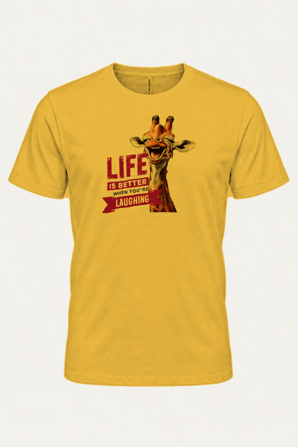 "Life Is Better Laughing" Heavyweight Unisex Crewneck T-shirt | Gildan 5000