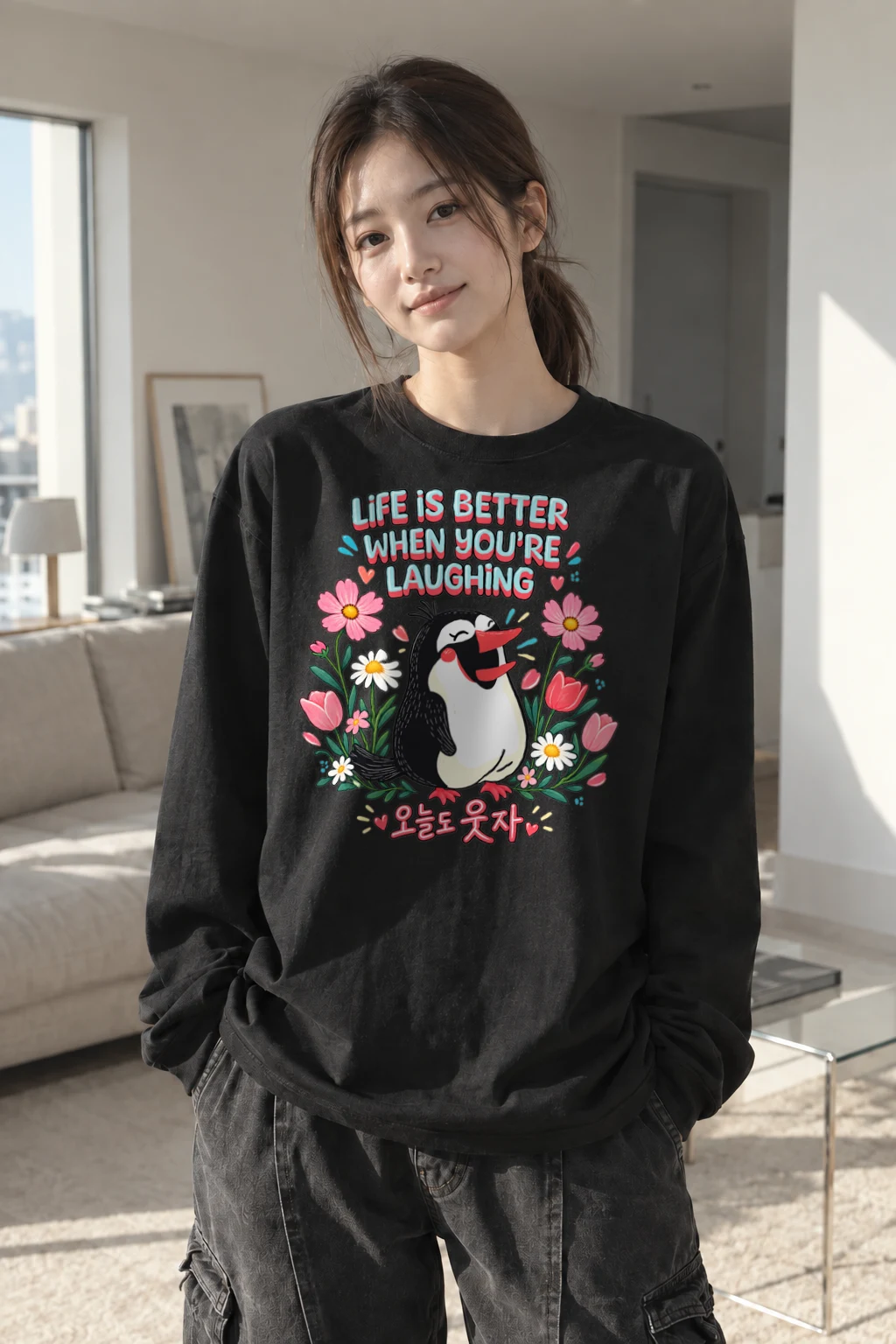 "Life Is Better Laughing" Unisex Longsleeve T-shirt | Gildan 2400