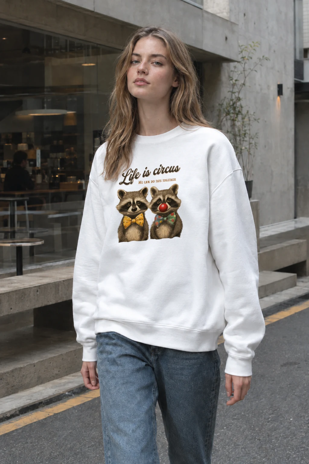 "Life Is Circus" Heavy Blend Unisex Crewneck Sweatshirt | Gildan 18000