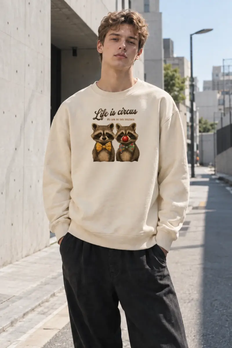 "Life Is Circus" Unisex Sponge Fleece Crewneck Sweatshirt | Bella + Canvas 3901